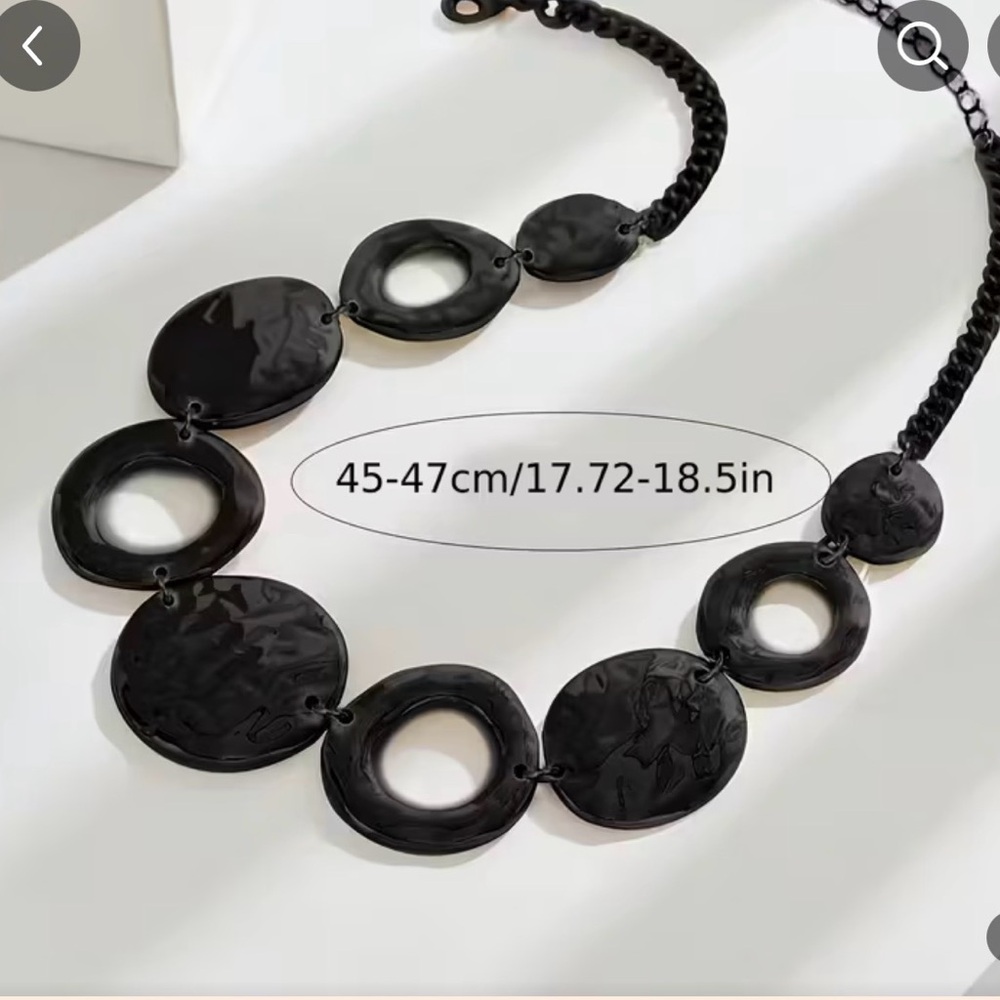 Elegant Black Necklace z50 - Picture 2 of 4
